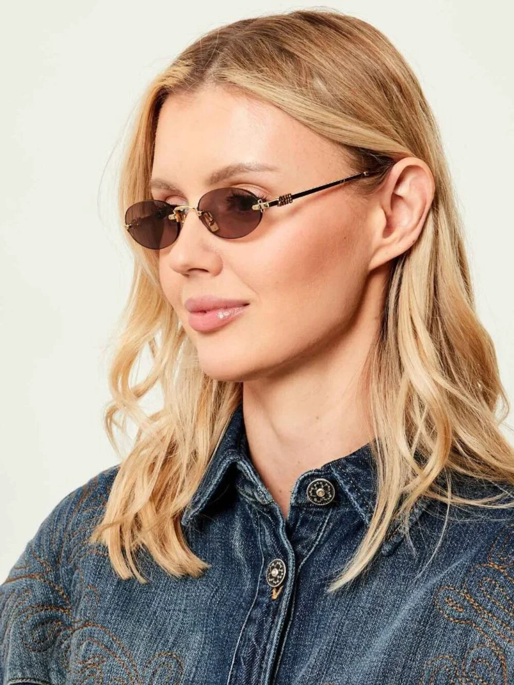 New Miu Miu MU A54S Sunglasses Oval Purple Gold MUA54S 5AK20I